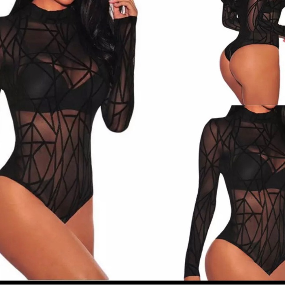 Sheer bodysuit black